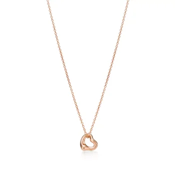 Elsa Peretti® Open Heart Pendant in Rose Gold 18k, 7 mm
